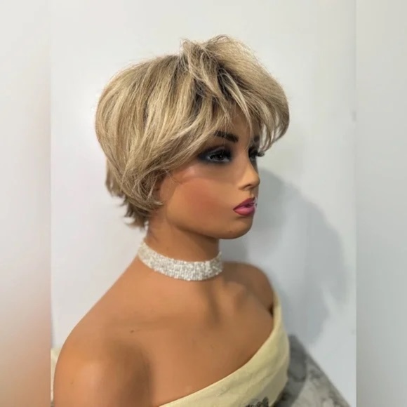 René of Paris Balayage Blonde Short Layered Wig – Modacrylic Fiber - Picture 4 of 9